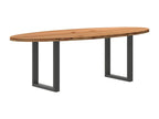 Dining Table Brown Light bois of Oak Solid ovale NSUN82060