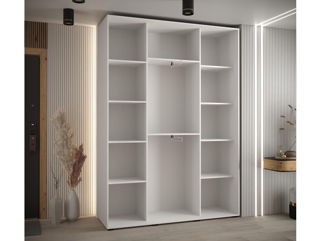 WARDROBE Luxameub 8 DOORS COULISSANTES 235.2/180/45 3 Doors White/Black/Or JTUW02052