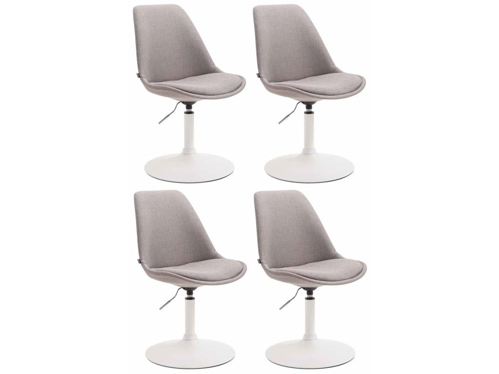 Set of 4 Chair salle Dining - Fabric / Metal - Gray - Luxameub RGMN35378