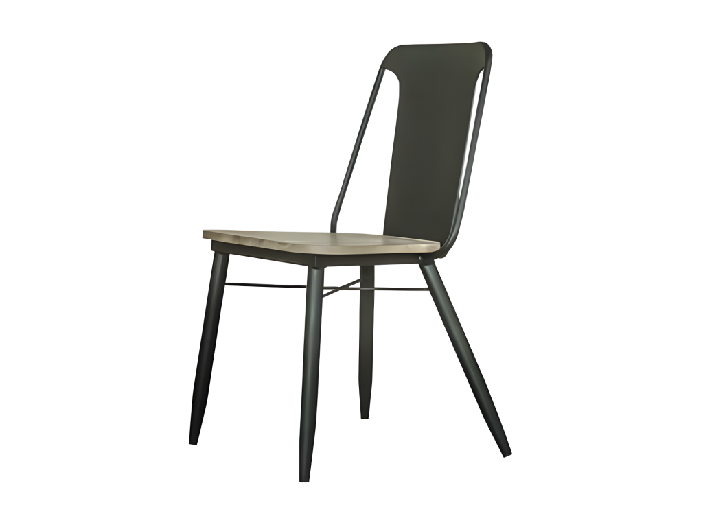 Luxameub Chair in Metal and in bois d'Luxameub - Pieds in Metal - Style industriel - H85 IBJJ04659