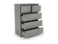 Commode with 5 Drawers Wardrobe Multifonction Modern with Rails in Metal 75x42x104 cm Peu Encombrant Gray XWLU13329