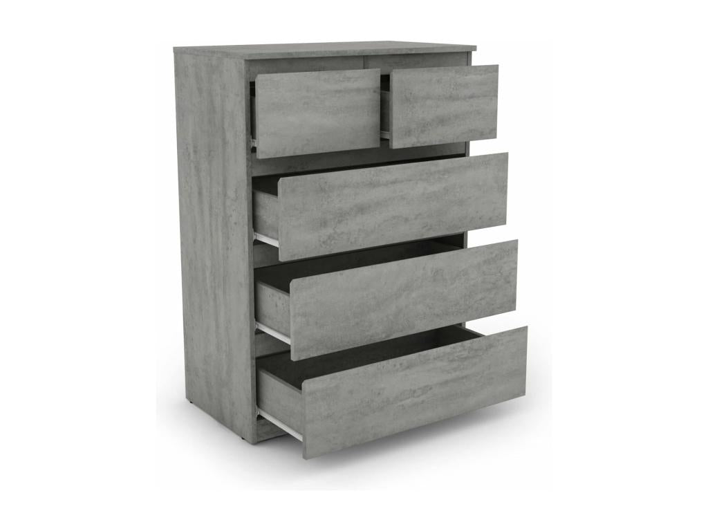 Commode with 5 Drawers Wardrobe Multifonction Modern with Rails in Metal 75x42x104 cm Peu Encombrant Gray XWLU13329