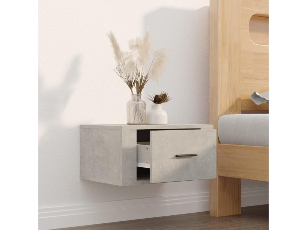 Table of chevet Wall-mounted Gray béton 50x36x25 cm DOXO66206