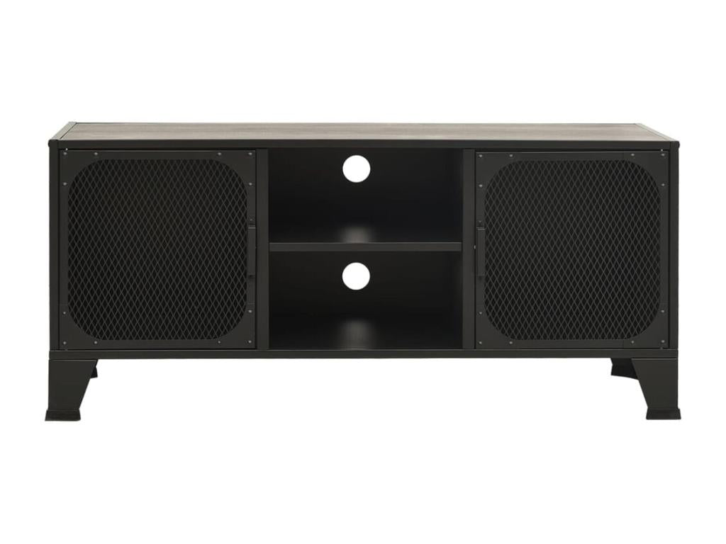TV stand multimédia Shelf Metal grise 105x36x47 cm 02 0025695 MTQE66740