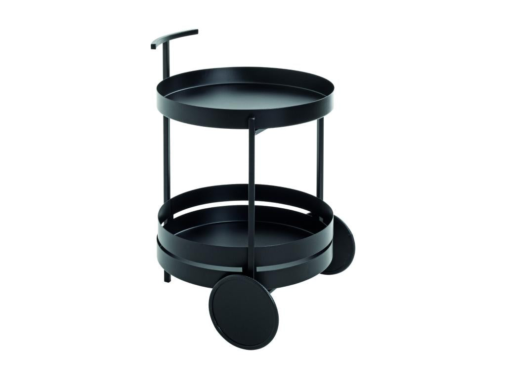 Cosymeub black metal kitchen trolley - diameter 42 x height 62 cm YUKI14715