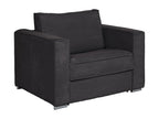 Armchair Sofa-bed PINPAI in Velvet côtelé anthracite - Couchage 70 cm - Mattress 14 cm - Luxameub BFCF82349
