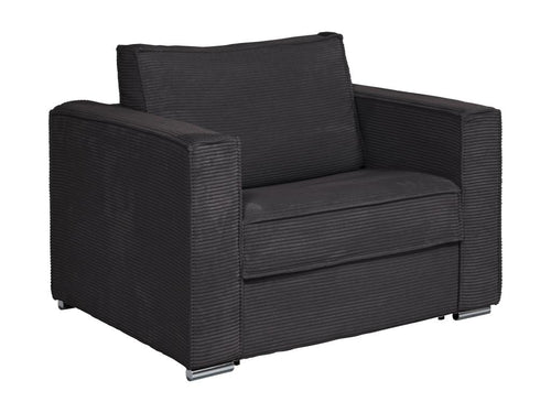 Armchair Sofa-bed PINPAI in Velvet côtelé anthracite - Couchage 70 cm - Mattress 14 cm - Luxameub BFCF82349