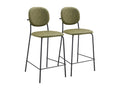 Set of 2 Mobenze BVID57931 green faux leather bar stools
