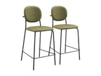 Set of 2 Mobenze BVID57931 green faux leather bar stools