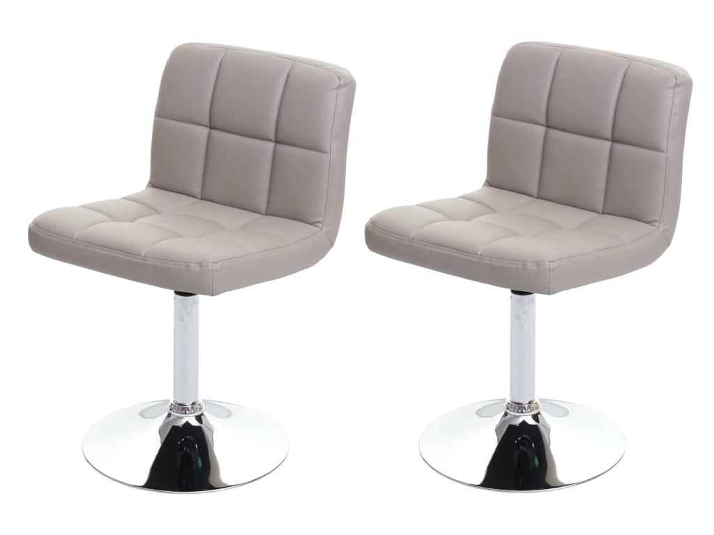 2x Chair of salle Dining Chair pivotante Luxameub simli Cuir Luxameub - Luxameub-Gray ZJVS34505