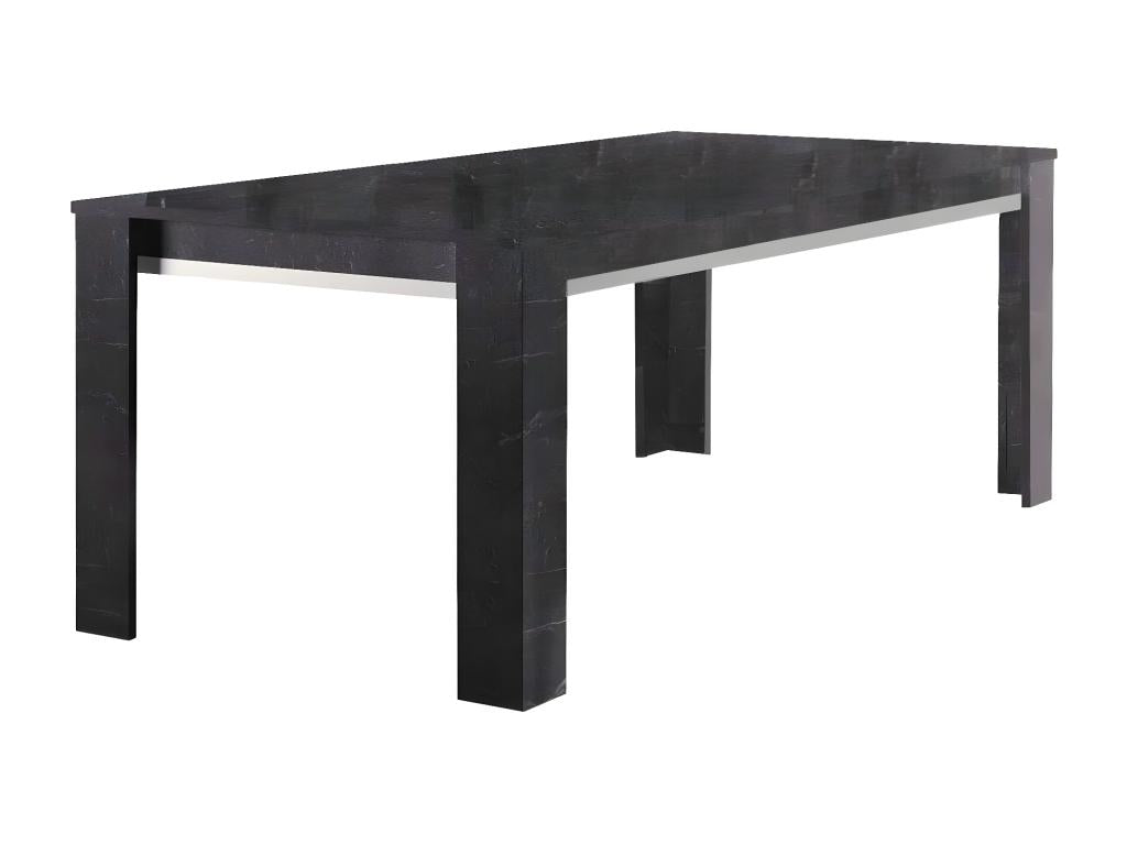 Luxameub - Table 190x90cm Effet Marbre Anthracite Finition Argent KXJM49848