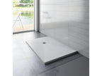 140x90cm shower tray with ABS grate, rectangular shower base, extra-flat, white, non-slip, EJLZ12385