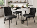Set of 4 velvet chairs with black iron legs - Black EIFK70764