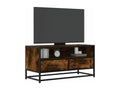 TV stand Oak Smoked 80x34.5x40 cm bois d'ingénierie and Metal TPJC12510