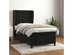 Upholstered bed base with mattress, black, 90x200 cm, Mobenze DDDI48907