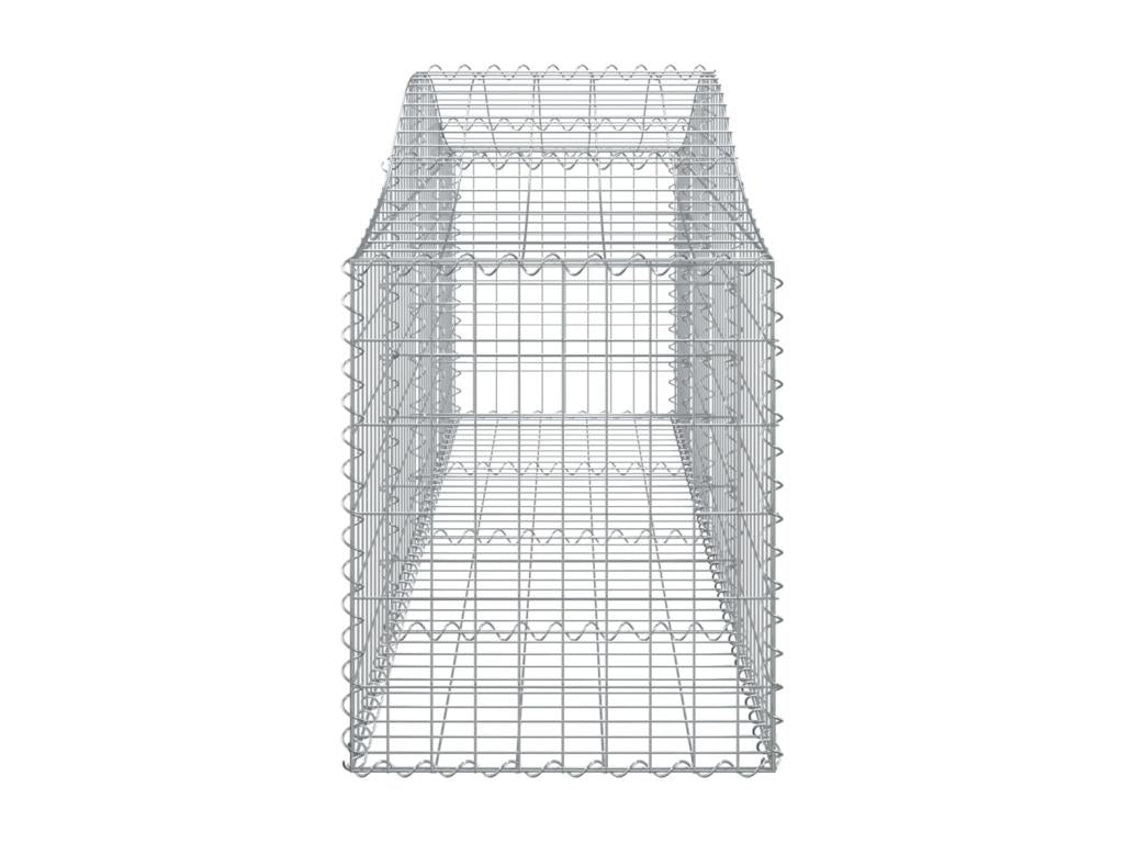 6-piece arched gabion baskets, 200x50x60/80 cm, galvanized iron XWVB84955
