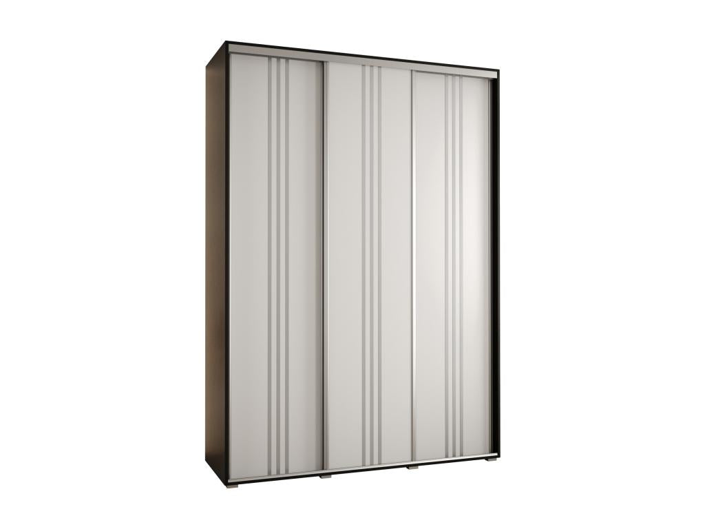 WARDROBE Luxameub 6 DOORS COULISSANTES 235.2/170/45 3 Doors Black/White/Argent GYGY12261