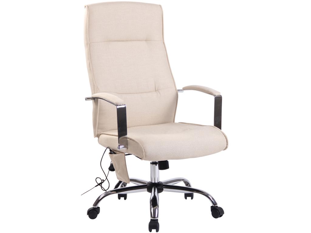 Office chair - Fabric / Chrome metal - Cream - Portland DCPO39953