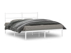 Bed frame Metal with Headboard White 150x200 cm YACB06424