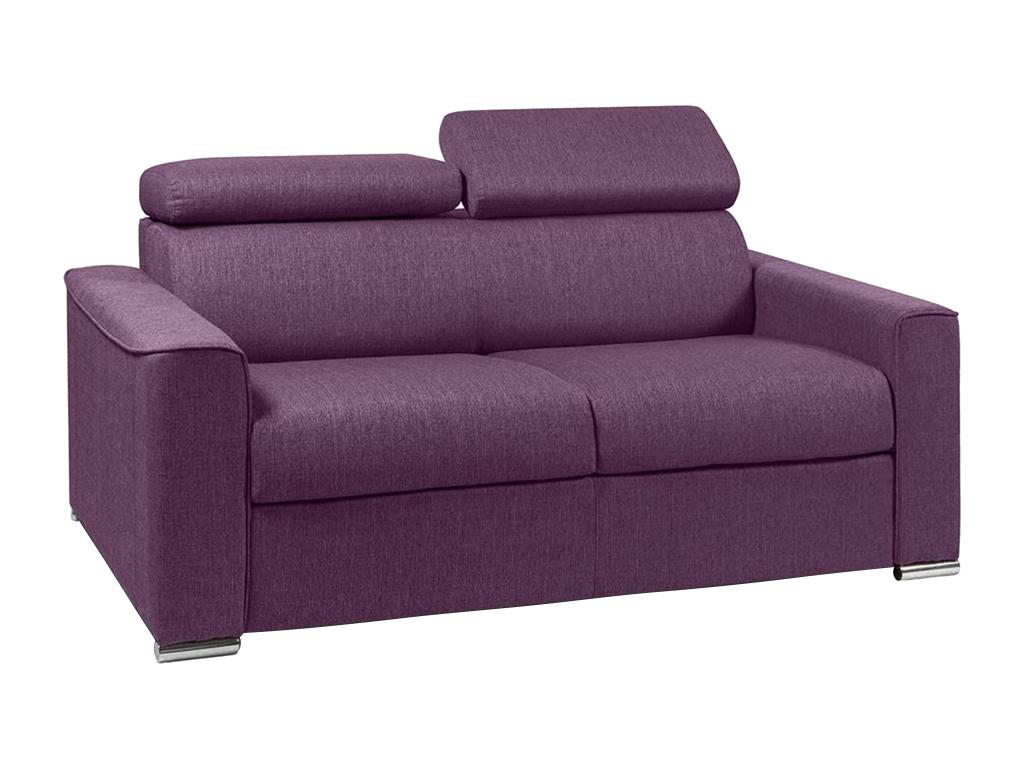 Sofa 2 seats Sofa-bed PINPAI in Fabric Purple - Couchage 120 cm - Mattress 14 cm Luxameub QSXR17468