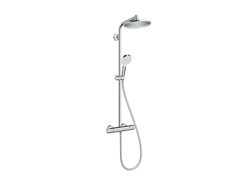 Luxameub PINPAI S 240 EcoSmart chrome thermostatic shower column with PINPAI shelf ZSFW28605