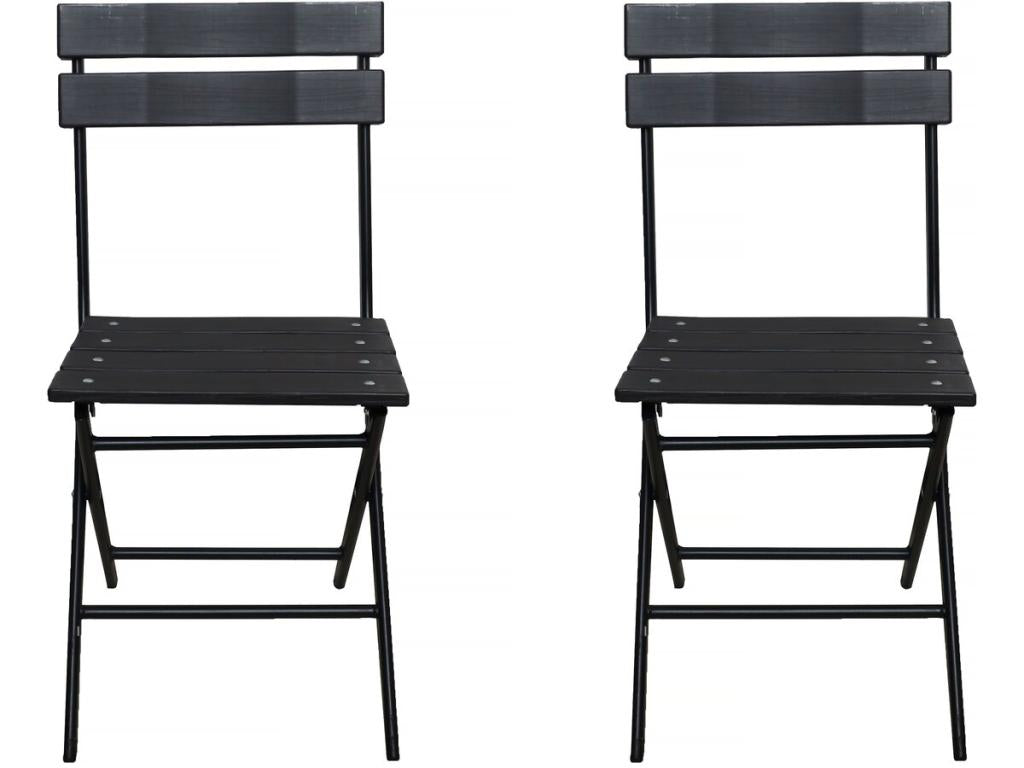 Set of 2 Chairs of Garden Foldable in plastique Mobenze - Gray anthracite WQLM22021