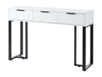 Modern console table with 3 drawers - 120x36x80 cm - MDF - for living room/hallway - black and white KZEL88077