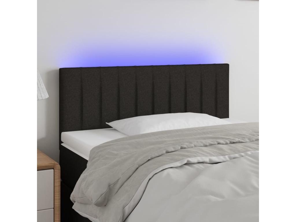 Black LED Headboard 80x5x78/88 cm Fabric EYOG37526