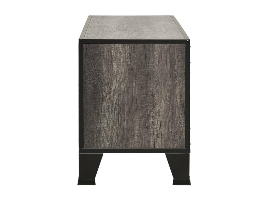 TV stand multimédia Shelf Metal grise 105x36x47 cm 02 0025695 MTQE66740