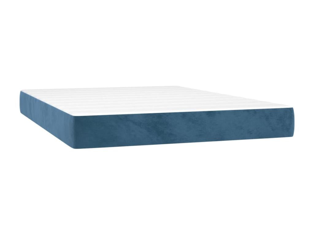 Upholstered bed base and mattress, Dark Blue, 140x200cm, Mobenze VIWZ46499