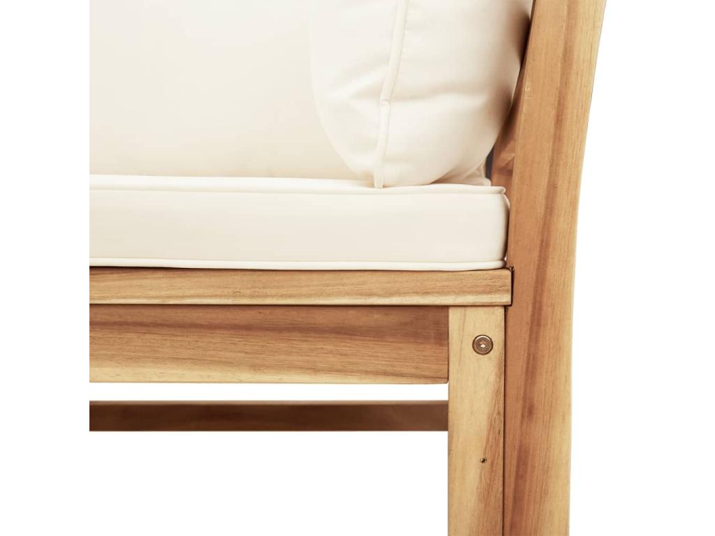 6-piece garden furniture set with cushions, solid wood, Luxameub DNVE96677