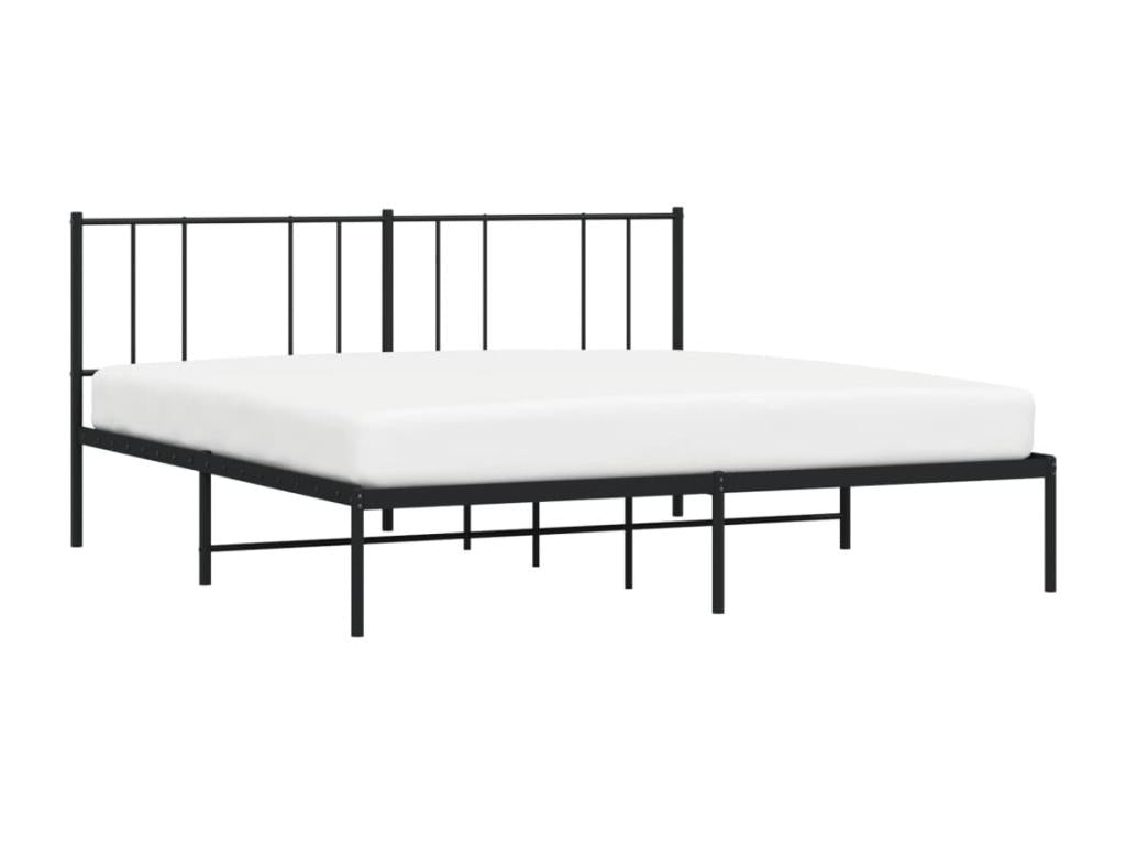 Bed frame Metal with Headboard Black 183x213 cm JEQD07978