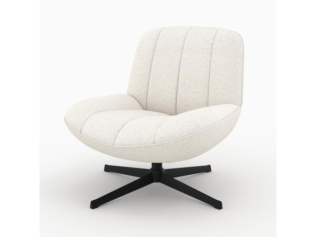 Armchair pivotant in Fabric bouclé Off-white - Mobenze WJFO51084