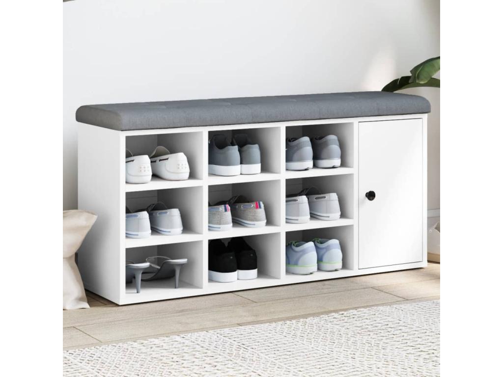 Banc chaussures White 102x32x50 cm Mobenze d'ingénierie DHLB00378