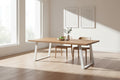Light brown dining table 220x120x74 cm Mobenze solid oak TXQW11896