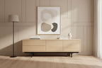 TV unit in Mobenze oak finish with closed storage, 160 cm wide, Mobenze NVPS62074