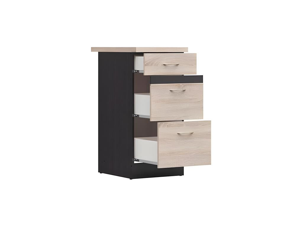 Mobenze 40cm Kitchen Base Cabinet - 3 Drawers - Worktop - Oak Mobenze PWZB23439