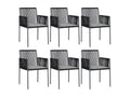 Chairs of Garden and Cushions Set of 6 Black 54x60.5x83.5 PEKA43323
