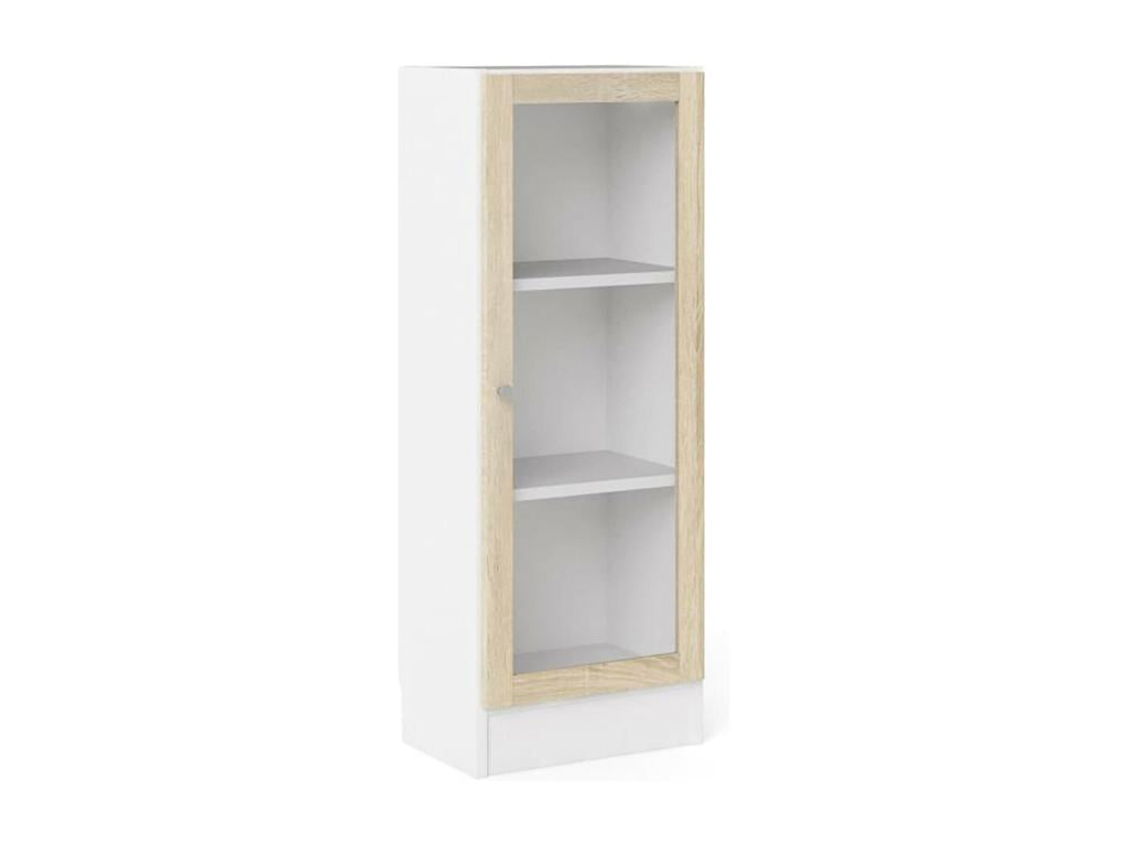 Luxameub Bookshelf, Desk Shelf, Mobile Book Holder, 41x28 h107 cm, White and Oak, WTDG02518
