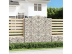 3-piece arched gabion baskets, 200x30x200/220 cm, galvanized iron, FURR03968