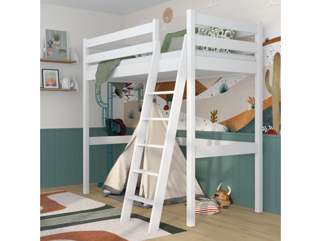 Bed mezzanine in Mobenze N03 White 120x180 CXDX36932