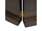 Dark brown wall shelf, solid treated oak wood HRJQ31188