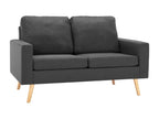 Sofa 2 seats Gray Dark Fabric RZME47216