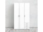 Wardrobe trois Doors and trois Drawers couleur blanche Dimensions 115x200x49 cm QQGU13641