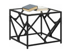 Coffee Table with dessus in verre Transparent 50x50x41 cm Steel XWJA03292