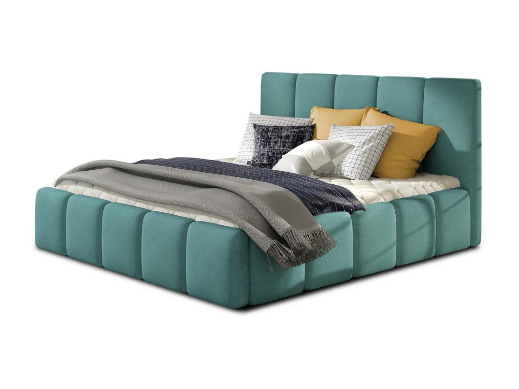 Modern upholstered bed in Luxameub fabric - Celadon Green - 160x200 FCUV40914