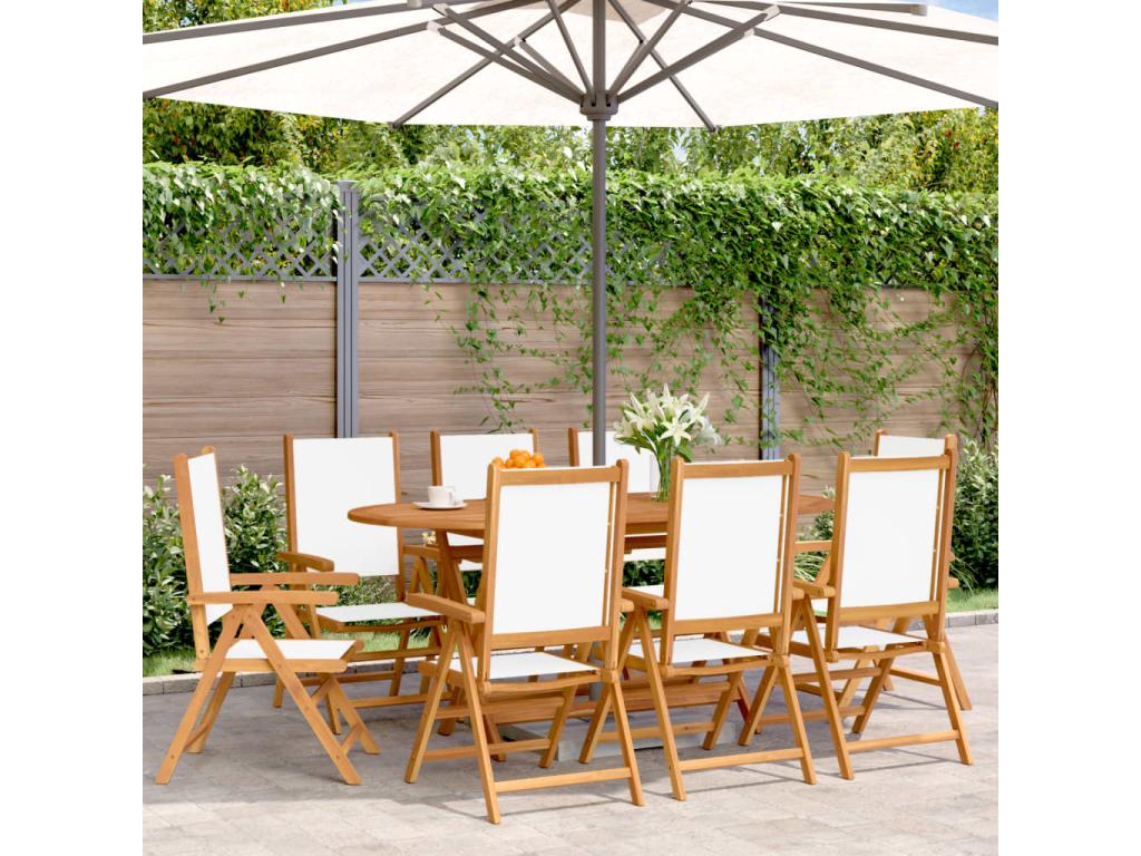Chairs inclinables of Garden Set of 8 Fabric and Mobenze Solid DJCH24311