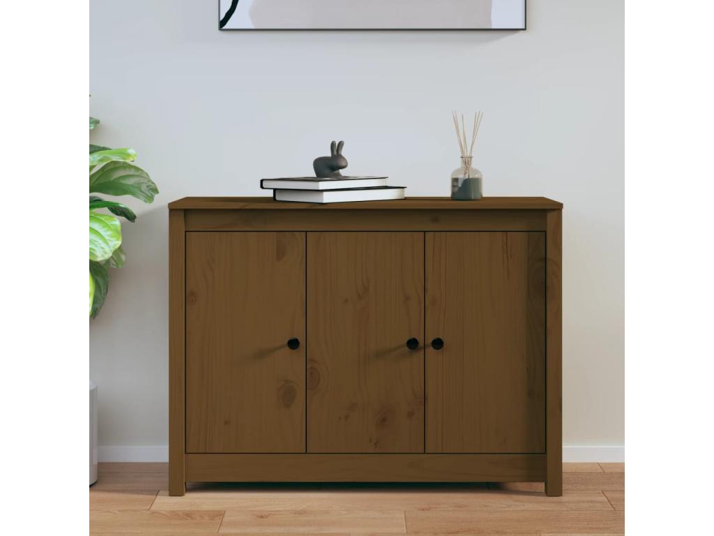 Sideboard Brown miel 100x35x74 cm Bois Solid of Pine GGTF33034