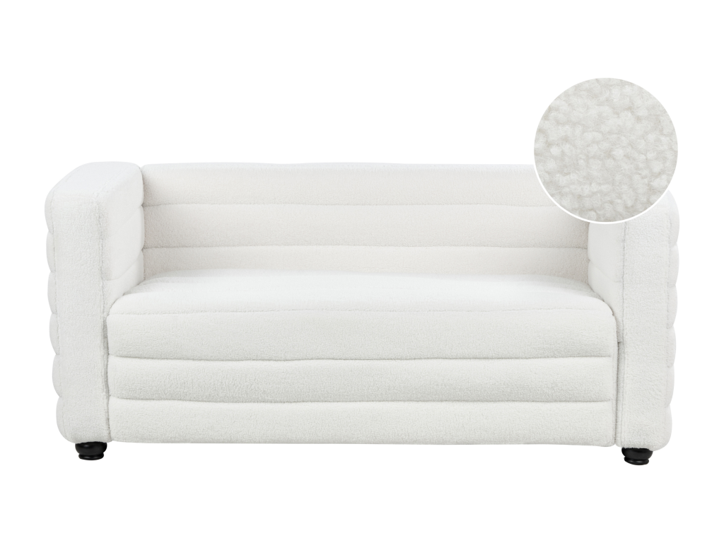 Mobenze Bouclé Off-White 2-Seater Sofa XSZX92523