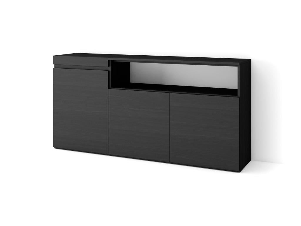 Sideboard Living room and cuisine 150x75x35cm 3 Doors Black KIRG11045